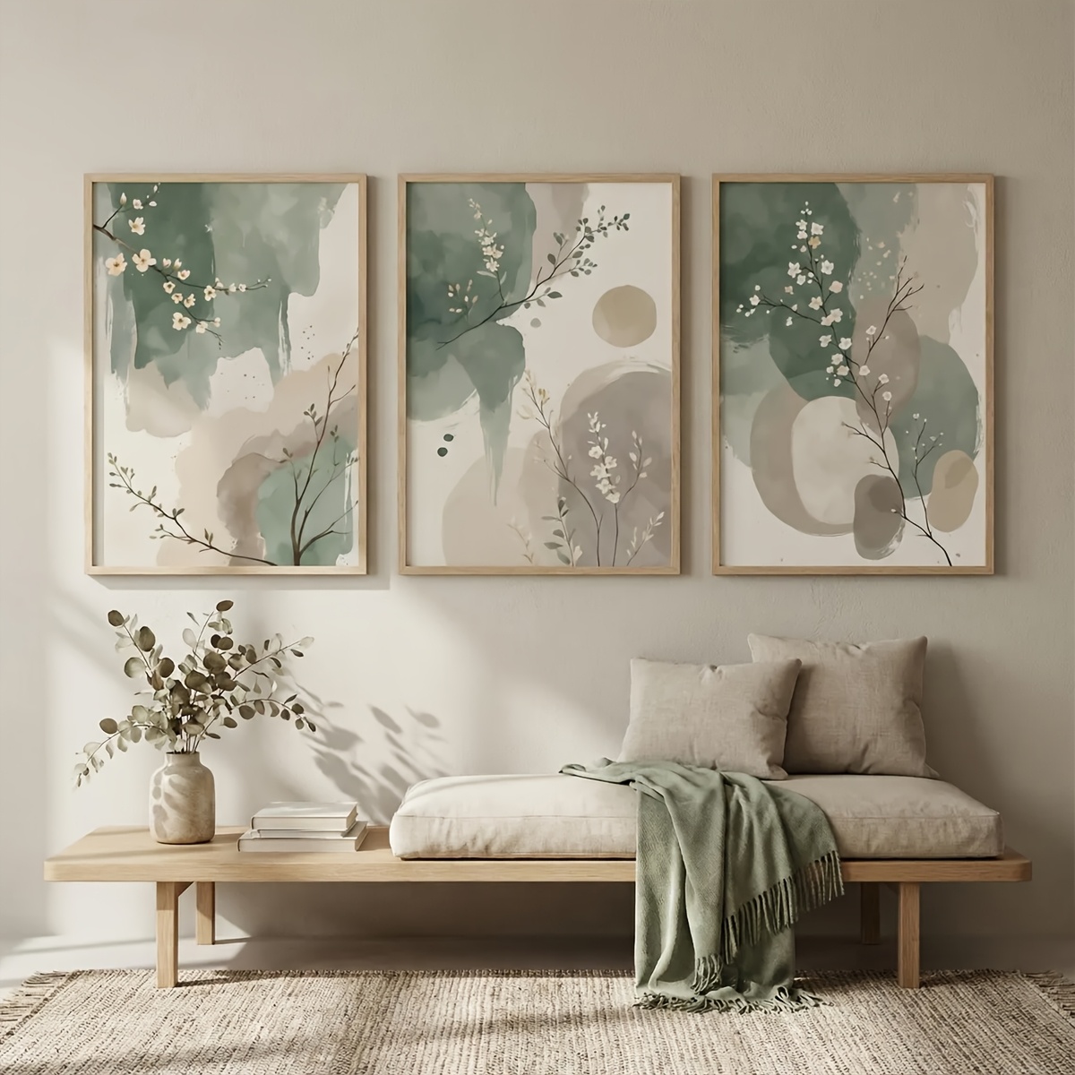 Photography Types - 3 Buah Poster Kanvas Daun Hijau