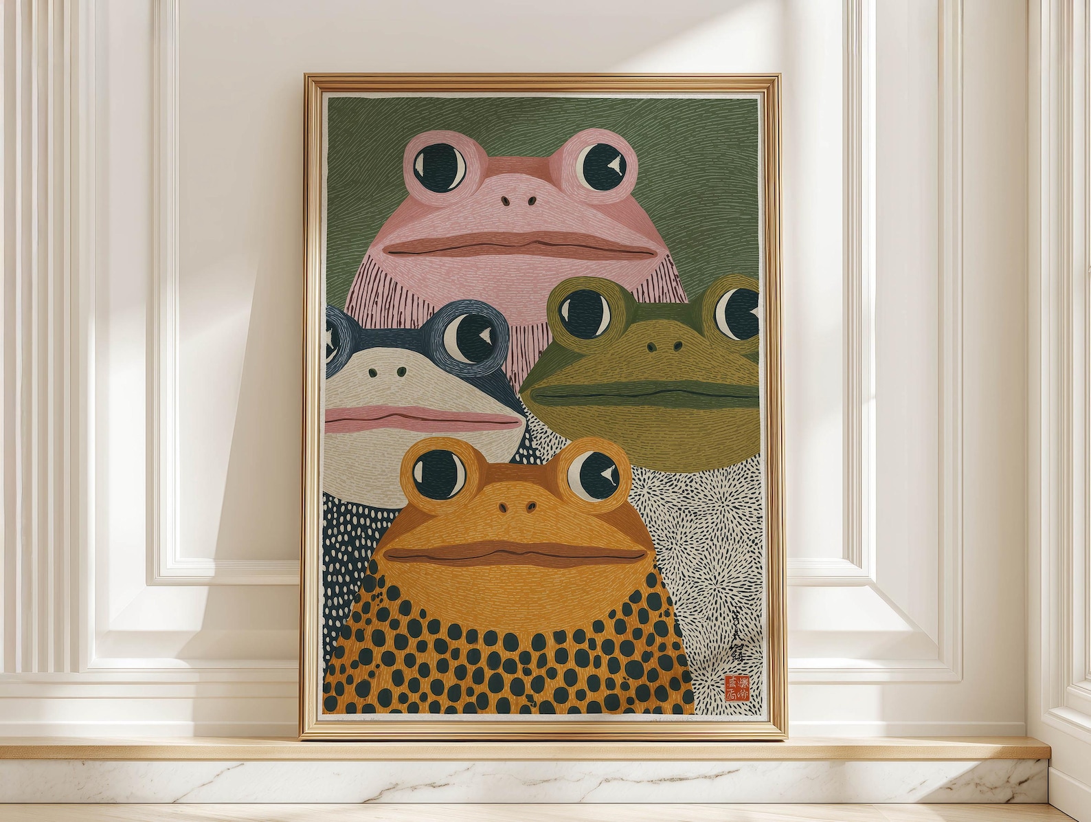 Photography Pose - Cetakan Seni Katak Jepang Modern -