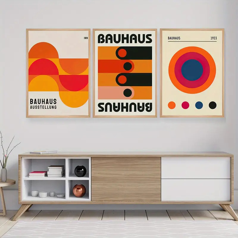 Photography Pose - 3 Buah/Set Poster Ilustrasi Abstrak Bauhaus
