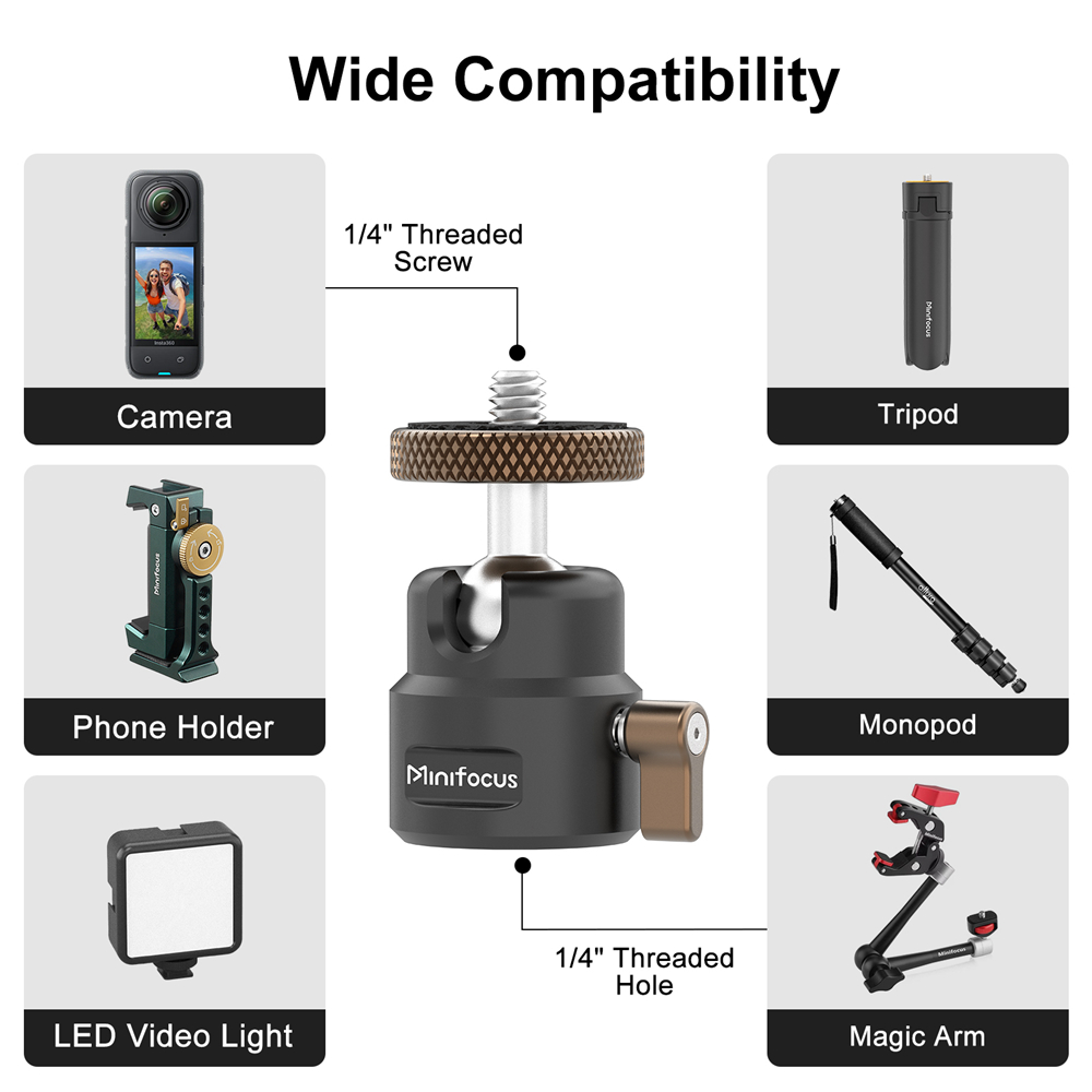Kepala Bola Mini untuk Tripod  - Fluid Head Tripod ulasan dan harga