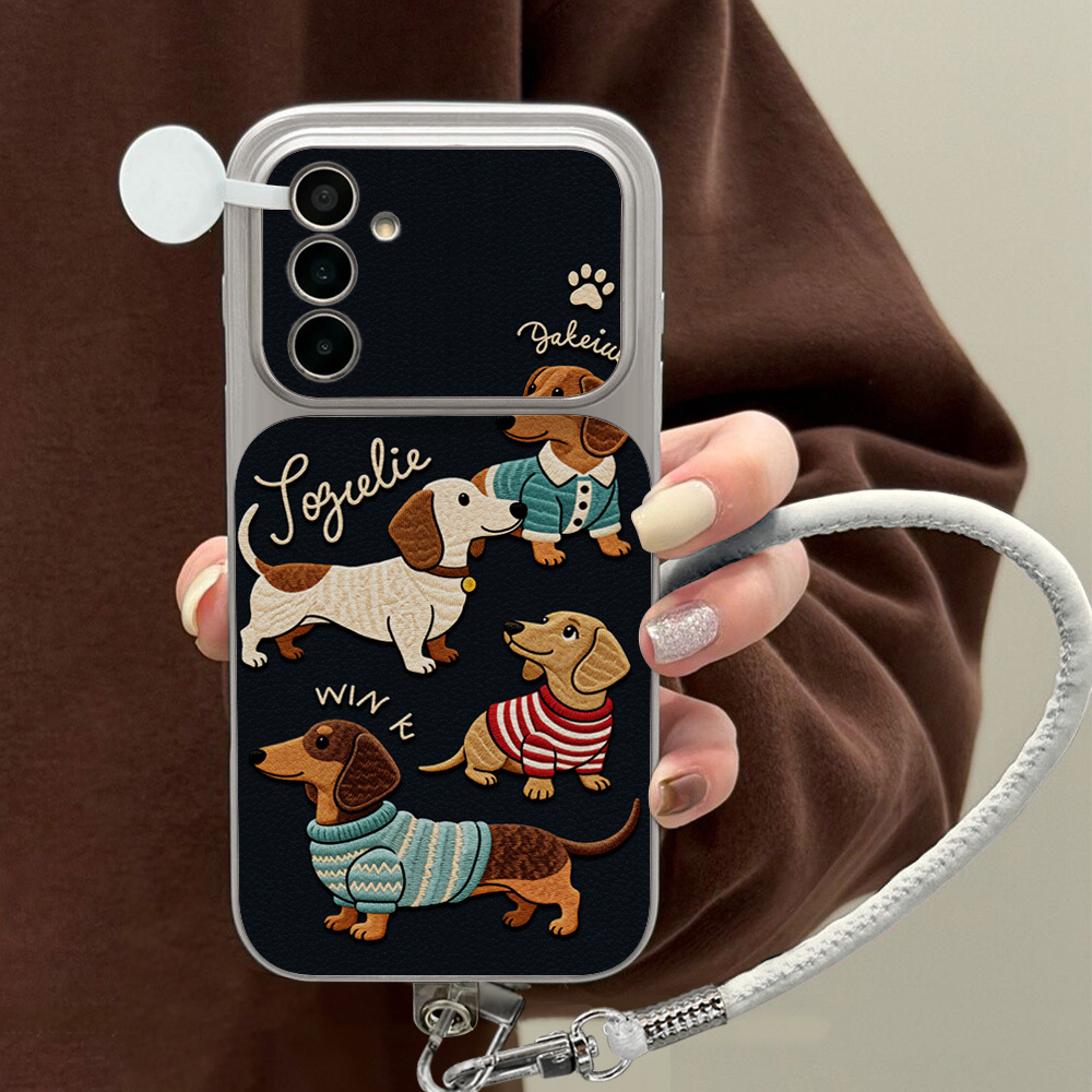 Casing Ponsel Kartun Dachshund - Camera Wrist Strap ulasan dan harga